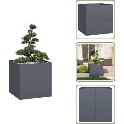 Jardinière anthracite 80x80x80 cm acier - Jardinière - Jardinières - Pot De Fleurs - Support De Jardinière (1/5)