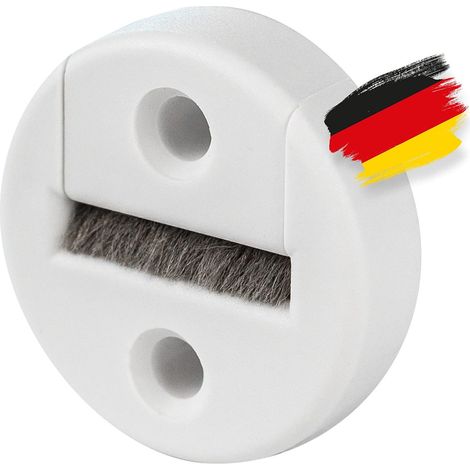 Lot de 5 guides de sangle de volet roulant - Montage en saillie - Avec joint à brosse - Fabriqué en Allemagne - Convient pour sangle de volet roulant de 23 mm - Ronde - Deux pièces avec (1/5)