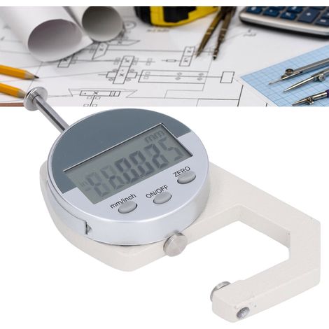 Digitales Mini-Dickenmessgerät, Messbereich von 0 bis 25,4 mm, Lieferung ohne Batterie. (1/5)
