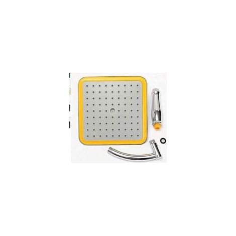 Cabezal de ducha de lluvia cuadrado de 23 cm (9 pulgadas), giratorio 360°, con filtración iónica, alta presión, ahorrador de agua, ducha de mano, ideal para otoño e invierno. - Crezuo