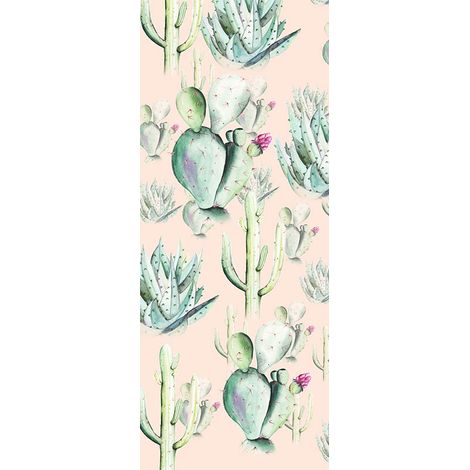 Papier peint panoramique naturel Panneau Cactus Rose (1/4)