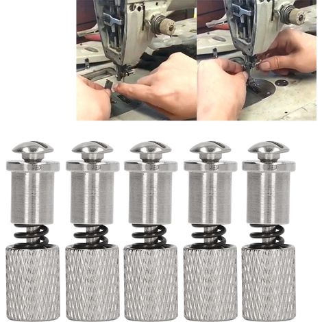 Set di 5 morsetti per piedino premistoffa a molla in acciaio inox, facili da sostituire, viti di pressione robuste e durevoli per macchine da cucire. (1/5)