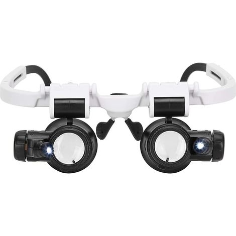 Loupe frontale 8 x 15 x 23 x avec bandeau lumineux LED, idéale pour la lecture, la loupe, la loupe de tatouage et la réparation de bijoux (1/5)