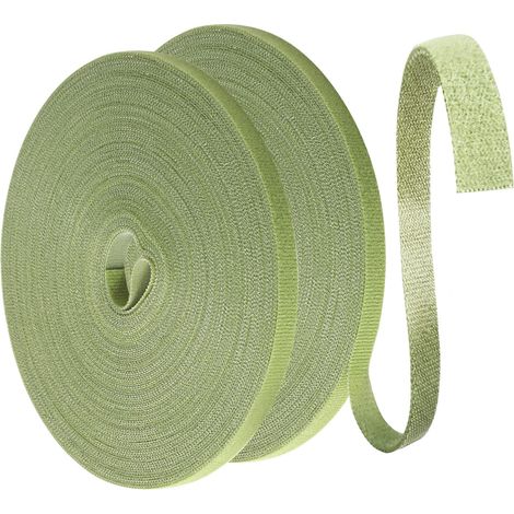 50m Attaches de Jardin pour Plantes, 10mm Vert Gazon Liens de Plantes Bande de Fixation Réutilisable Attache Auto Agrippante Résistant Aux Intempéries pour Plantes (25m/Rouleau) (1/5)