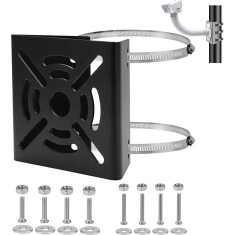 Soporte vertical universal con 2 presillas para cámaras de vigilancia, paneles solares e iluminación LED. (1/5)