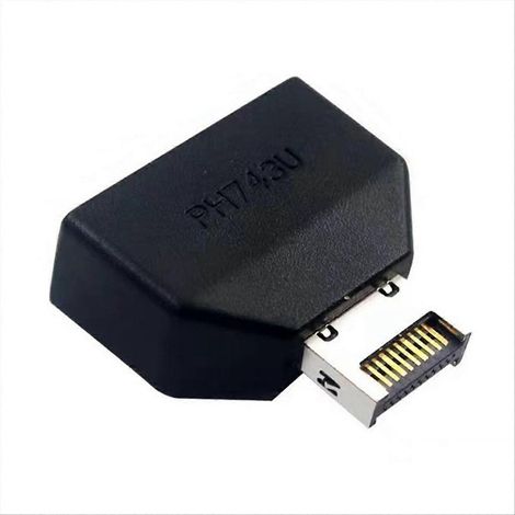 Adaptateur d'extension USB 3.2 Type-E 19 broches/20 broches vers USB 19 broches en façade pour carte mère de bureau (USB Type-A/Type-C). (1/5)