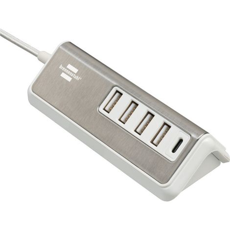 Brennenstuhl  USB Ladegerät 20 W 4x USB-A, 1x USB-C® USB PD Silber, Weiß Innenbereich (1/4)