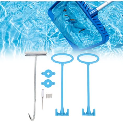 Anse pour Panier de Filtre de Piscine - Kit de 2 Poignées et 1 Crochet en Plastique et Acier Inoxydable - Accessoire de Nettoyage pour Skimmer (1/5)