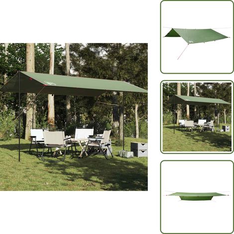 The Living Store Tarp Grün 500x294 cm Wasserdicht - Outdoorzelt - Regenschutz - Wanderzelt - Campingausrüstung - Wasserdichte Plane (1/5)