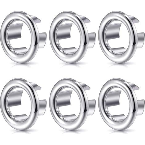 KZQ - 6 anillos de desbordamiento para fregadero, decorativos para cocina, baño, fregadero, tapa redonda para desagüe (1/4)