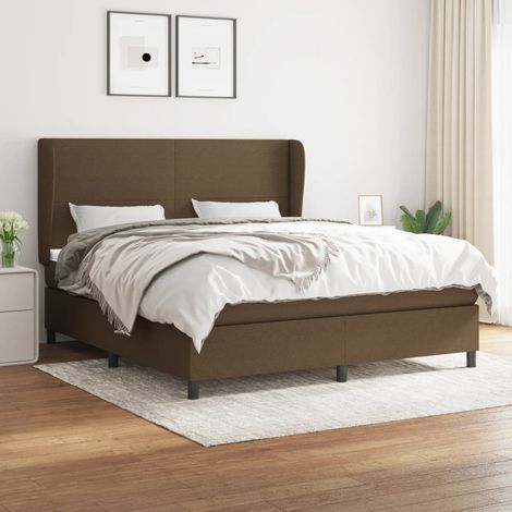 Sommier à lattes de lit avec matelas Marron foncé 180x200 cm (1/5)