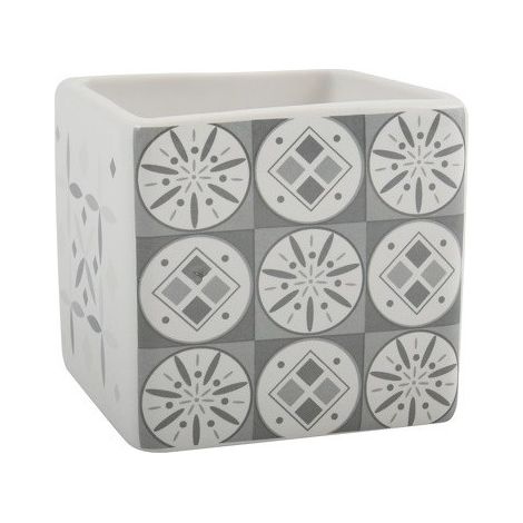 Vaso Cerámica EVORA Gris y Blanco MSV