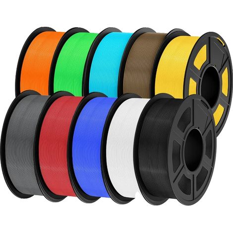 Filamento para impresora 3D, 1,75 mm de diámetro, compatible con la mayoría de impresoras FDM, PLA Mix-31, 10 rollos. (1/2)