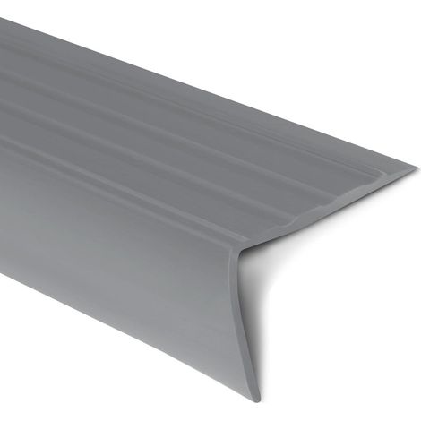 Karat – Seuil d'escalier Michigan PVC 45 x 42 mm gris – Longueur 100 cm – Pour revêtements stratifiés et carrelages – Installation rapide