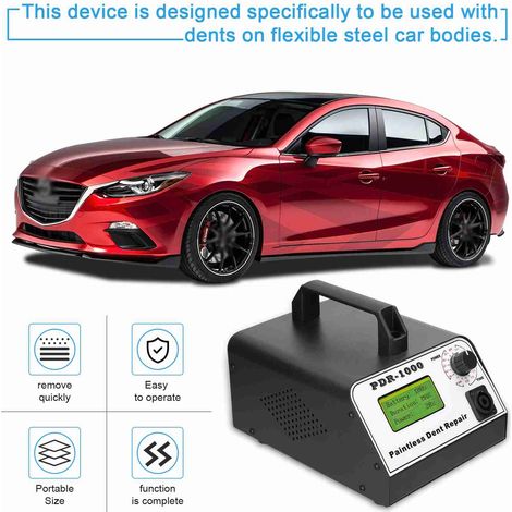 Máquina portátil para reparar abolladuras en carrocerías de automóviles, herramienta para reparar abolladuras sin pintura para uso doméstico, con perilla de ajuste de potencia y tiempo. (1/2)