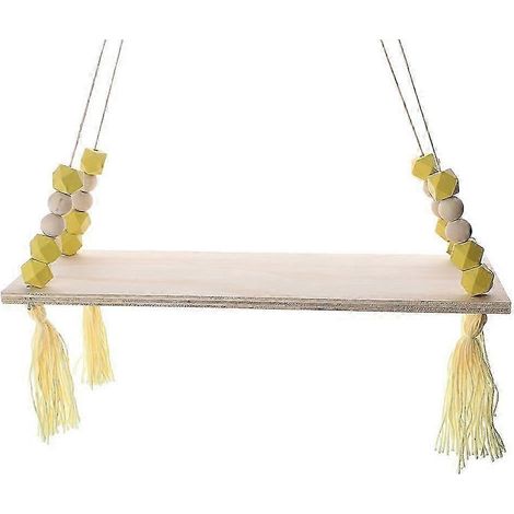 Schwebendes Holzregal, Bücherständer, rosa-Yellow (1/5)