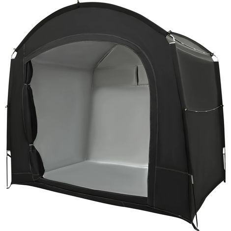 Fahrradaufbewahrungszelt, strapazierfähige Materialien, wetterfest, schwarz (1/2)