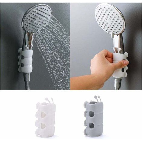 Handbrausehalter, 2 Stück, Wandmontage mit Saugnapf und Silikonhalterung, kein Bohren erforderlich, für Marmor, Glas, Metall und Keramik, Enlé (1/4)