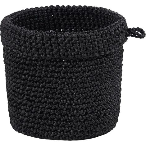 Paniers de rangement noirs, organisateur en fibres naturelles tressées, fait main, pliable, décoration intérieure écologique (1/5)