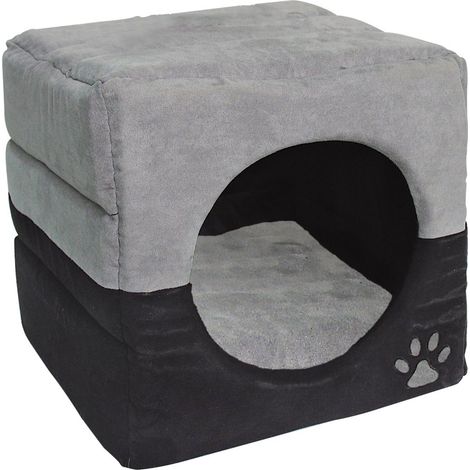 Niche pour Chat et Chien Luca 2 en 1, env. 40 x 40 x 40 cm, Polyester, Gris (1/3)