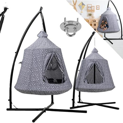 Support de hamac, utilisation intérieure et extérieure, construction durable, Gris (1/2)