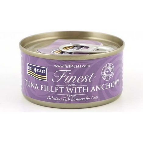 Fish4Cats - Tonno con acciughe - Cibo umido per gatti 70 g (1/2)