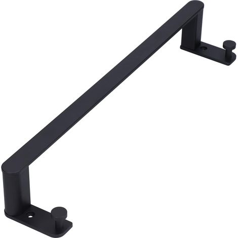 Barre porte-servi 50 cm (20 pouces), vis dissimulées, noir mat, gain de place, idéale pour salle de bain, cuisine, chambre et autres espaces (1/5)