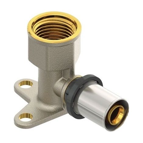 Coude applique femelle LBP EASYTEC à sertir diamètre 20 mm - à visser 3/4” - FINIMETAL