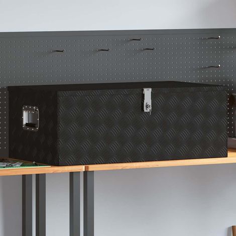vidaXL Storage Box Black 100x55x37 cm Aluminium
