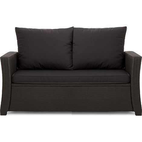 Coussins de canapé meubles de jardin en résine tressée Tressée Noir, Coussins balançoire d'extérieur 100x50x50cm Coussin pour banquette 2 places mix (1/5)
