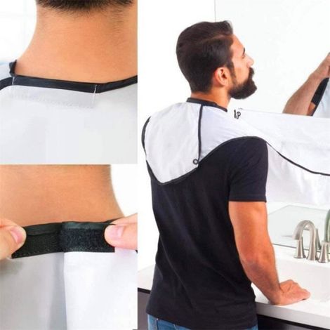 Tablier Rasage - 110 x 72 cm - En Pongé Crypté - Pour Barberie Maison ou Professionnelle - 1 Pièce (1/4)