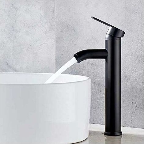 Mitigeur de lavaboRobinet de salle de bain, robinet de lavabo noir, robinet de haute qualité, robinet de salle de bain, résistant à l'usure, adapté pour un diamètre intérieur de 32 mm à 42 mm (1/5)