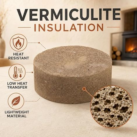 Vermiculite Rond Cheminée Ø 160x50mm, Plaques De Vermiculite Pour Poêle Cheminée Conduit De Fumée 160mm De Feu Et À La Chaleur, Joint Poêle Accessoires Cheminée Poêle (1/2)