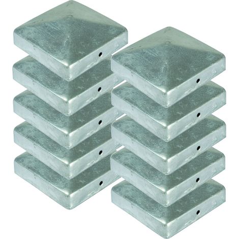 10x Pfostenkappe Pyramide 91x91 mm Zaunkappe Zierkappe Pfahl Kappe feuerverzinkt (1/2)