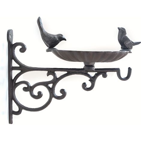 Wandmontierter Vogelfutterspender aus Gusseisen, 29 x 15 x 25 cm