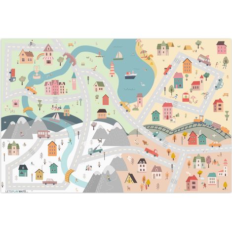 PLAY MAT Seasons - City - Homes - Road - Kids - Car 105x70 cm
