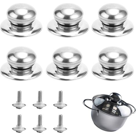 Poignée de couvercle en acier inoxydable, boutons de rechange universels, boutons de couvercle, boutons de rechange pour ustensiles de cuisine (1/5)