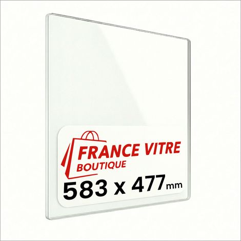 583 x 477 x 4 mm - Vitre de cheminée pour insert et poêle à bois - verre de rechange - France Vitre - jusqu'à 800°C - 477 x 583 x 4 mm (1/5)