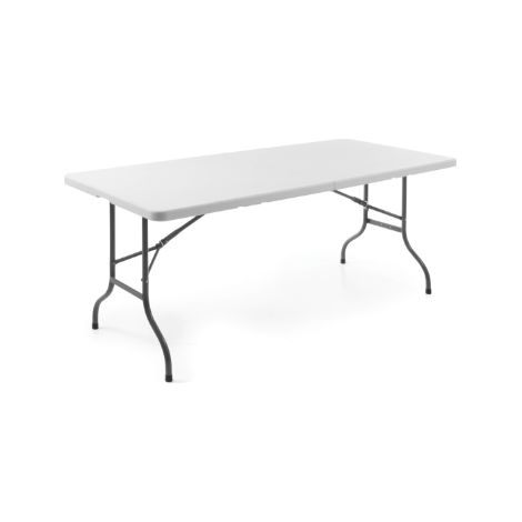 Table de restauration pliante, blanche, 183 x 75 cm, jusqu'à 150 kg - Hendi 810910 (1/3)