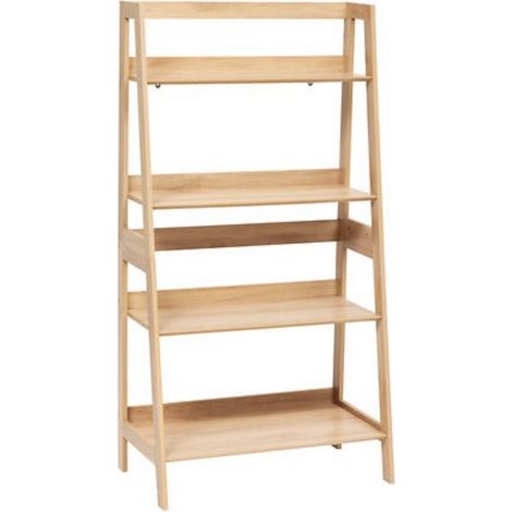 Etagère 4 niveaux coloris effet bois naturel - Longueur 76 x largeur 43 x Hauteur 146 cm (1/5)