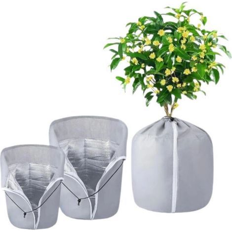 Protection hivernale argentée réutilisable pour plantes de jardin et de balcon, 65 x 70 cm (1/5)