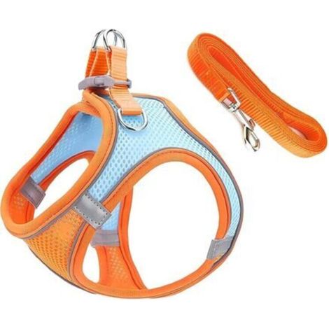 Cat Harness and Leash, Adjustable Kitten Harness, with Reflective Strips, Breathable Kitten Harness for Walking, Adjustable Cat Harness with Reflective Strip for Jogging -L (1/5)