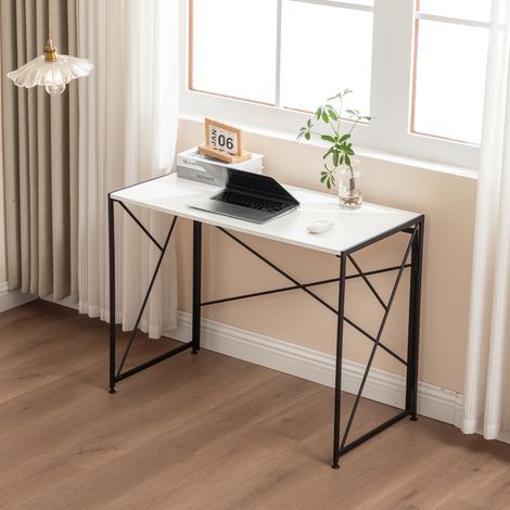 Klappschreibtisch Weiß aus MDF und Metall 99 x 50 x 75 cm OKWISH (1/5)