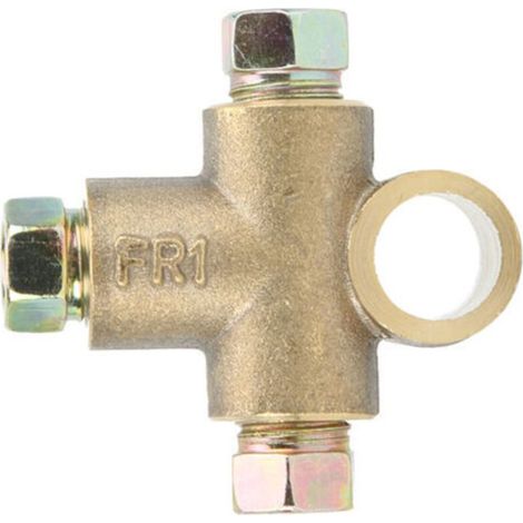Raccordo freno a T con 3 dadi esterni, compatibile con tubi flessibili M10 da 3/16" (10 mm) e componenti automobilistici. (1/3)