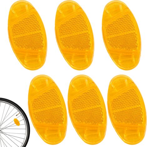 Réflecteurs Pour Rayons De Vélo - Jaune - Réflexion 360° - Compatible Toutes Tailles De Roues - Lot De 6 (1/5)