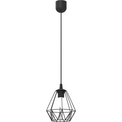 Suspension noire cage métal Bergen Ø19cm E27 Luminex