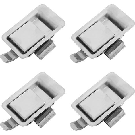 4 loquets encastrés en acier inoxydable, mini-verrou à poignée affleurante pour camping-car/caravane/remorque/armoire/boîte à outils, etc. (1/5)