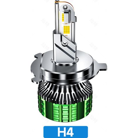Ampoule LED K22-H4 pour voiture, 190 W, 9 600 lm, feux de croisement/feux de route, ultra-lumineuse, 6 000 K, phares de voiture, lot de 4