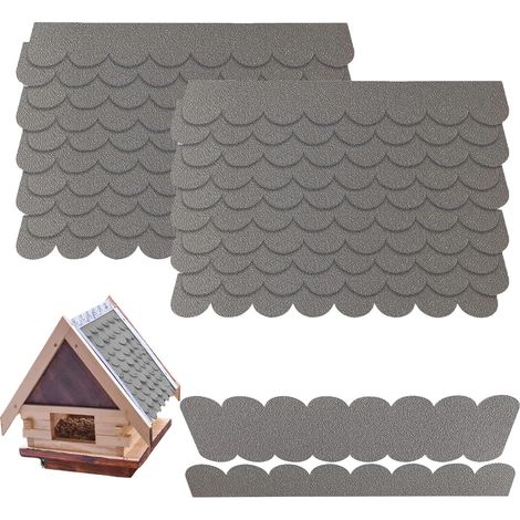 53 Pcs Tuiles pour Toiture,Bardeaux De Toit,Tole Ondulée pour Toiture,Toiture Abri De Jardin,Mini Bardeaux De Toit,Bardeau Bitume Toiture,Convient pour Les Nichoirs,Les Clapiers,Les Hôtels À Insectes (1/5)