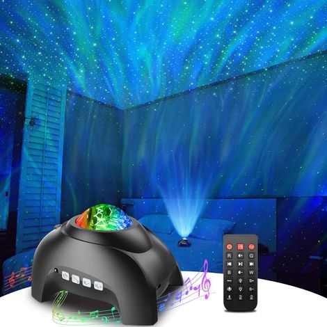 Filiyano – Projecteur compatible pour chambre à coucher, veilleuse LED avec projecteur d'aurores boréales, haut-parleur Bluetooth, bruit blanc (1/5)